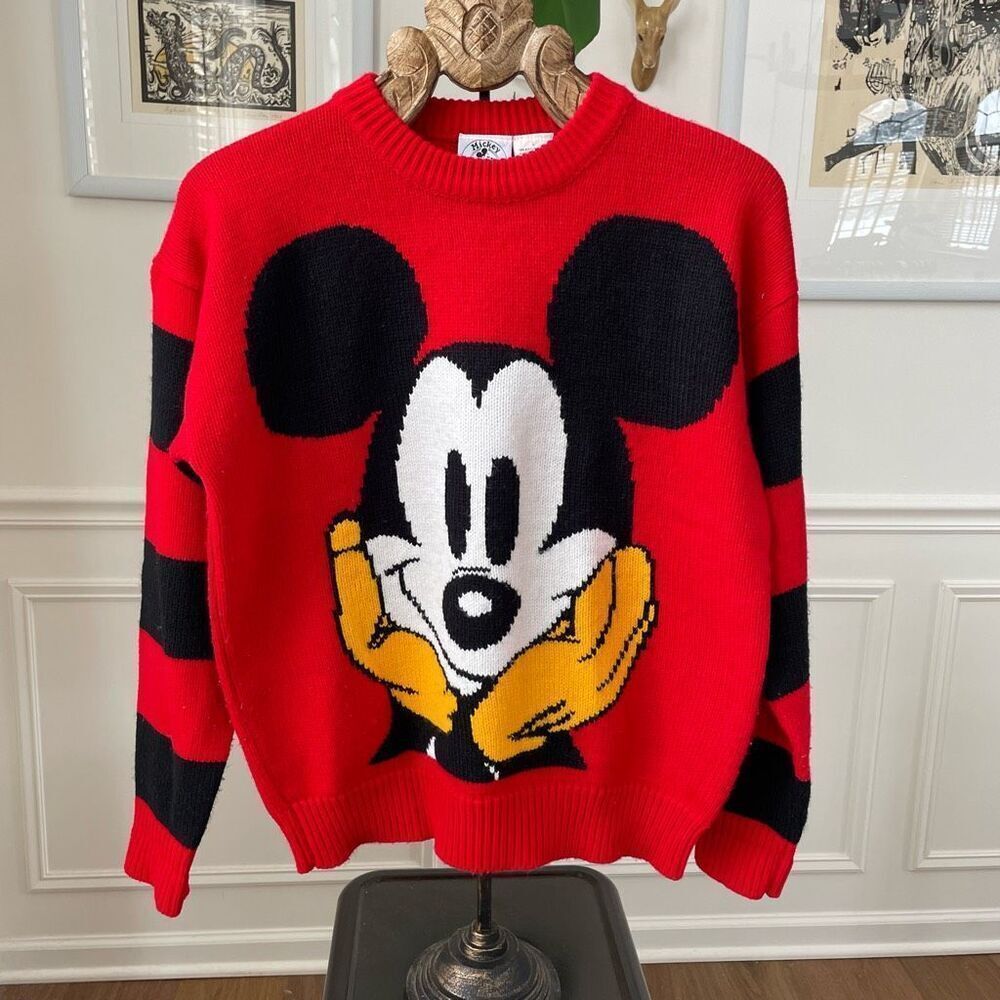 Vintage 80s Disney Mickey & Co Sweater Red S